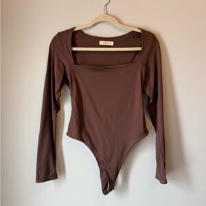 Elegant Chocolate Long Sleeve Bodysuit